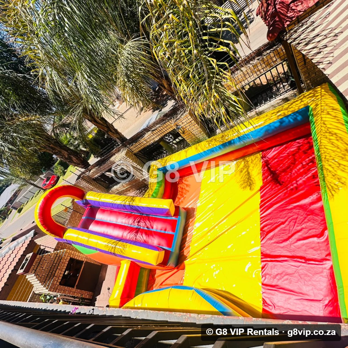 Slide & Pool Castle jumping castle with slide and pool - slide and splash pool